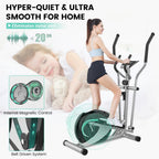 Dripex Elliptical Exercise Machine, Elliptical Machine for Home with 16 Resistance Levels, Quiet & Smooth Magnetic Elliptical Training Machines with 13.2 lb Flywheel, LCD Monitor & Pulse