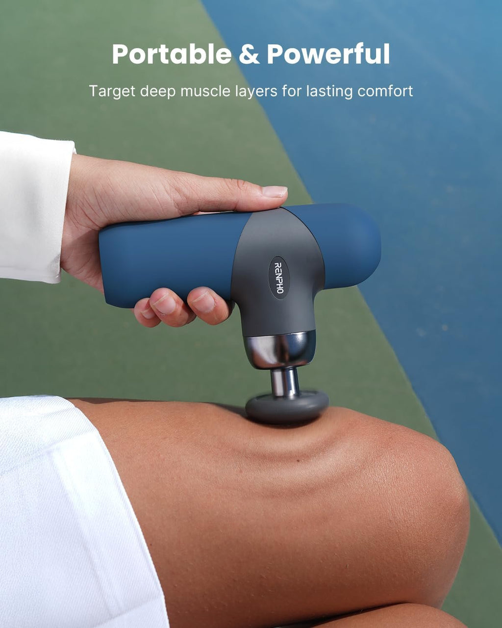 RENPHO Mini Thermal Massage Gun with Heat, Color Silicone Casing, 4 Speeds