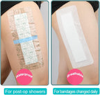 Waterproof Incision Bandages for Large Wounds Knee Hip Replacement Adheisve Island Dressing Bandaid Tape Post Surgical Shower Protector, No Glue On Center 4 x 10 Inch (Pack of 14)