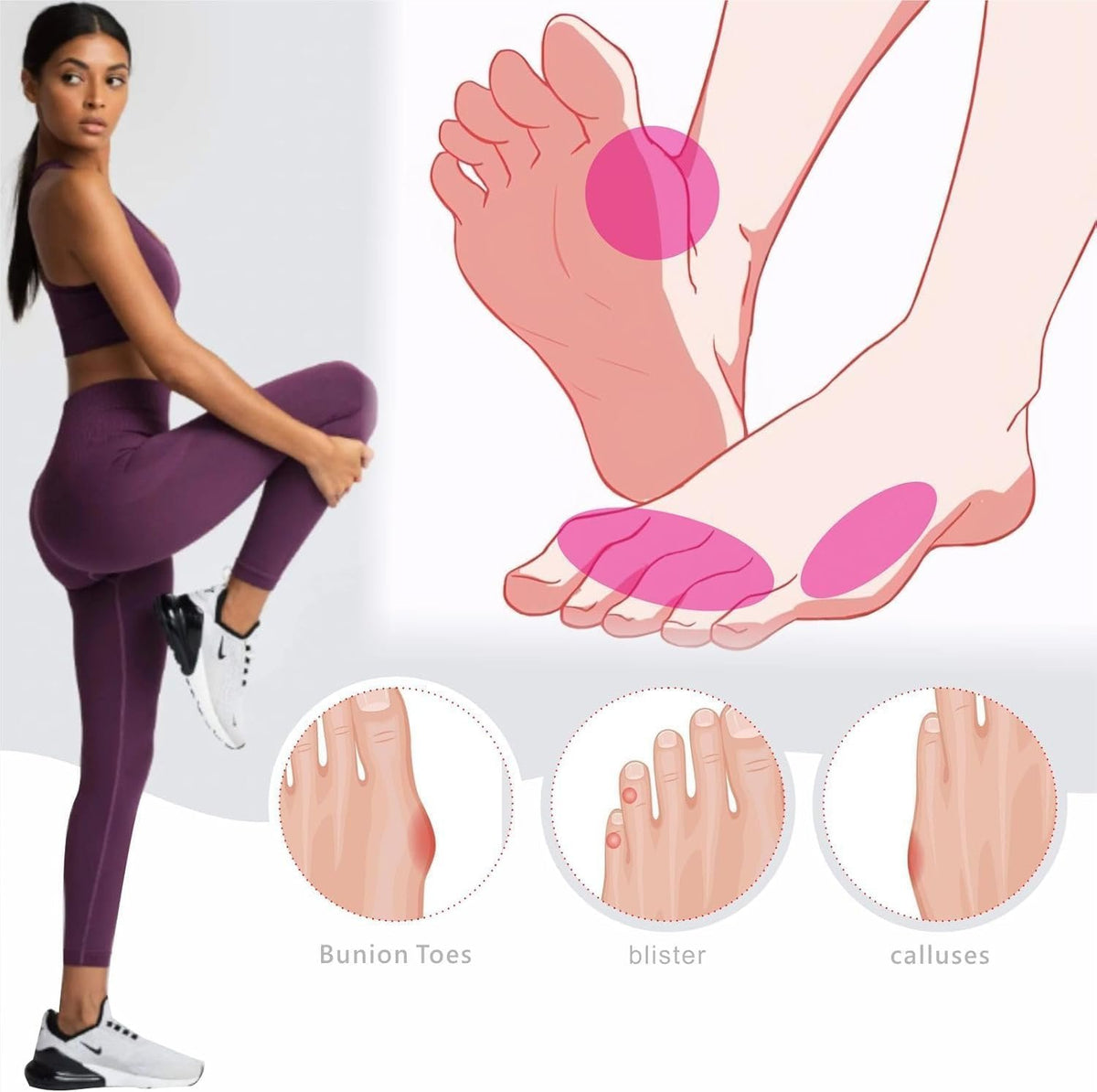 20PCS Silicone Toe Protectors, Breathable Toe Covers, Clear Soft for Women Stand, Walk, Run, Hiking, Wear High Heels, Preventing Blisters, Friction, and Pressure Discomfort