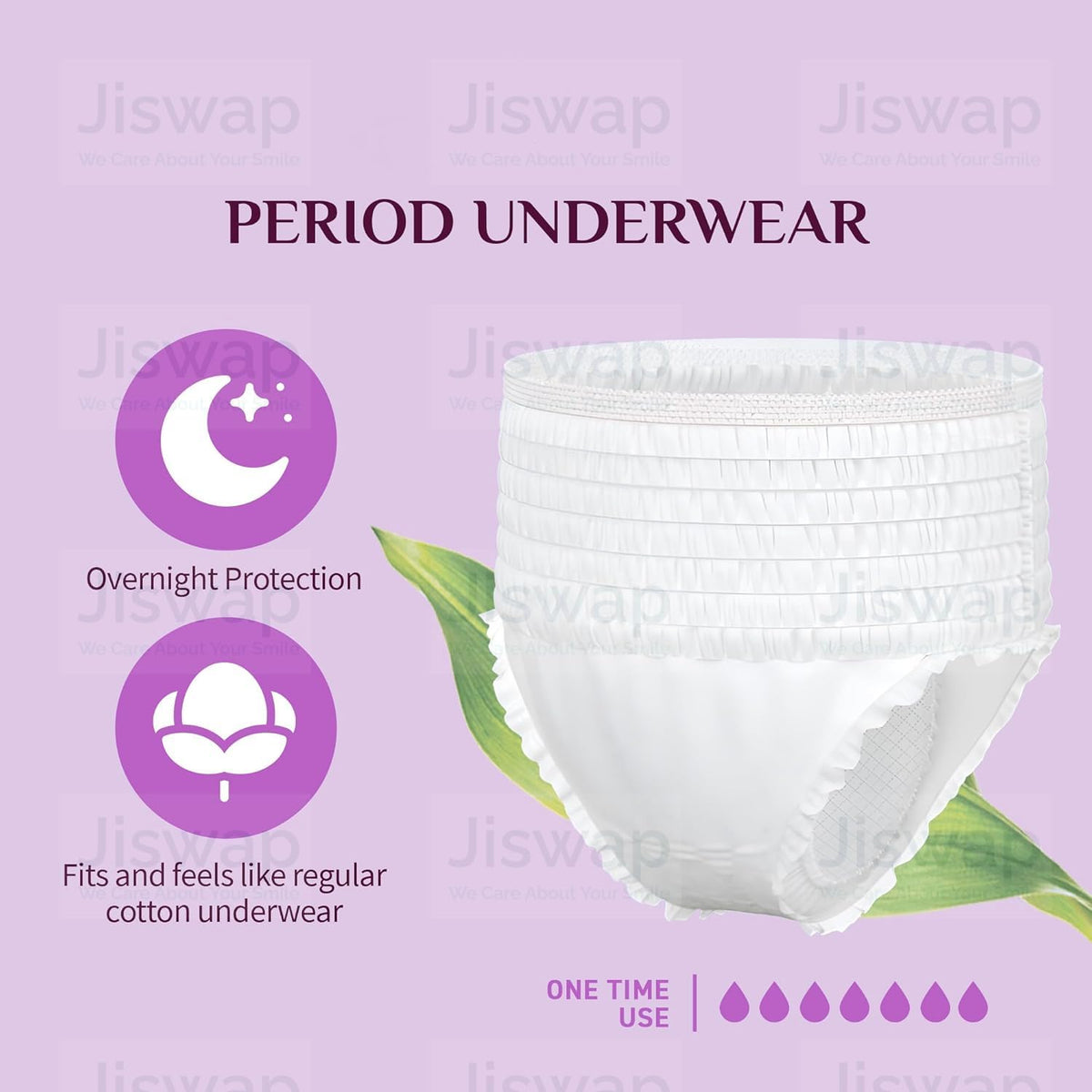 Disposable Period Underwear for Women, Menstrual and Postpartum High Absorbency, Cotton Covered Comfort, Pack of 15