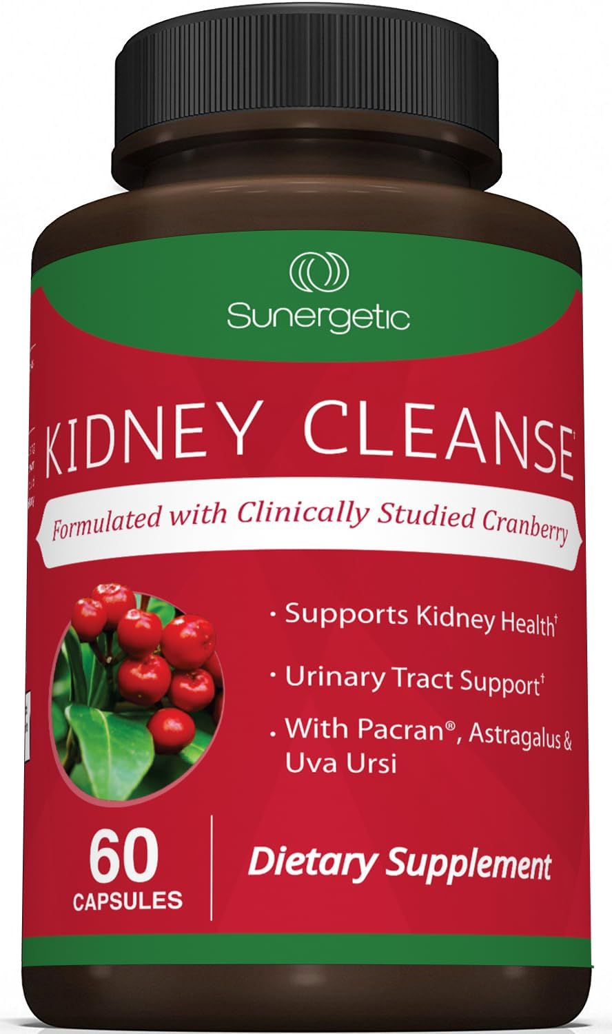 Premium Kidney Cleanse Supplement - Powerful Kidney Support Formula with Cranberry Extract Helps Support Healthy Kidneys & Urinary Tract Support- 60 Vegetarian Capsules