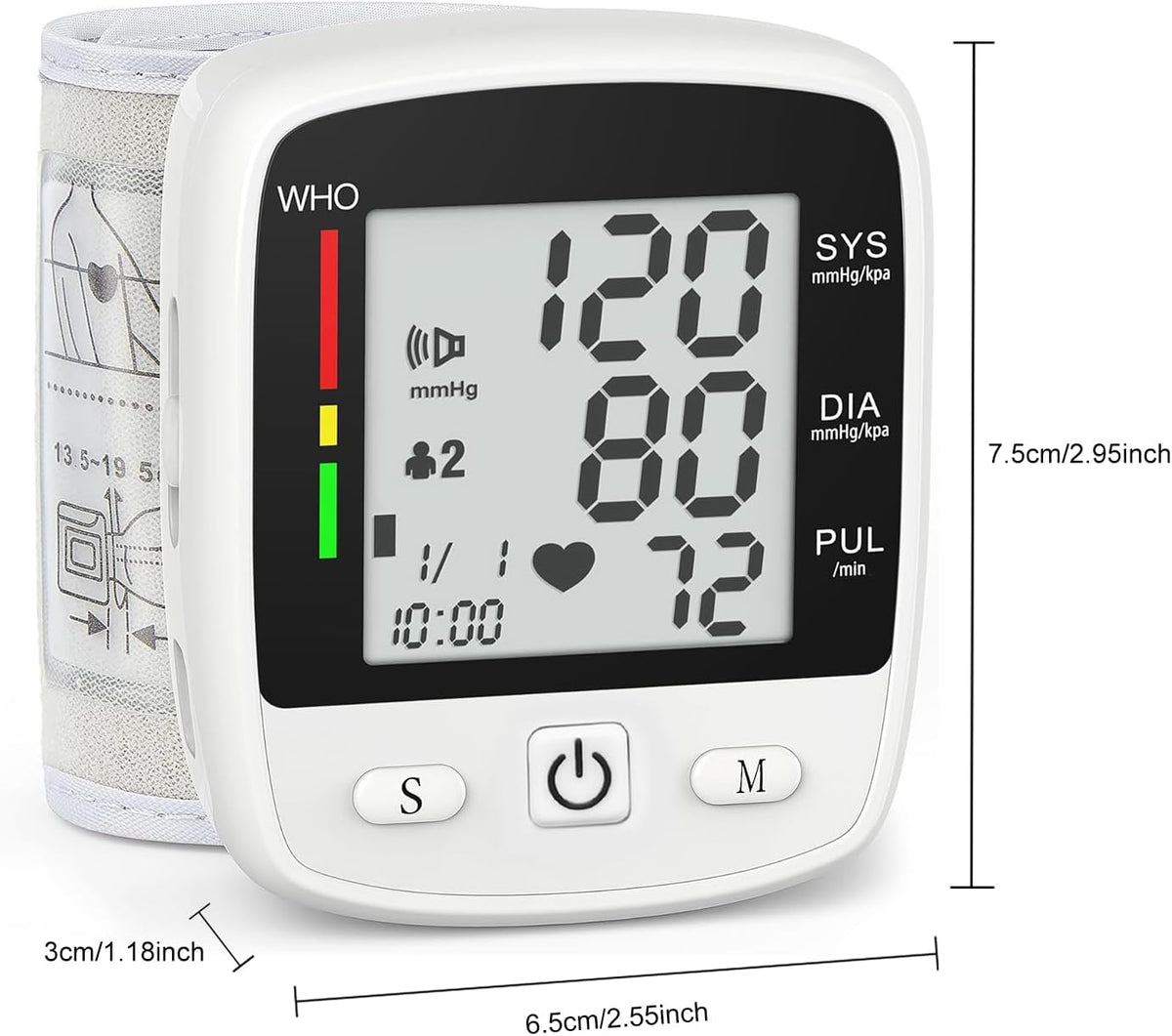 FDA Cleared Blood Pressure Monitor Wrist BP Machine for Home Use