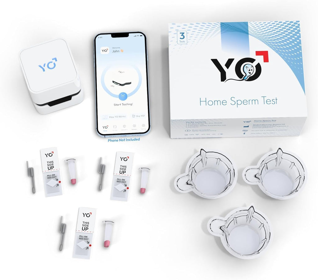 YO Home Test | #1 FDA Cleared Home Semen Analysis | Tests Concentration, Motility, Progressive Motility, and More with 97% Accuracy | No Mail-in or Lab Visit | Includes 3 Tests