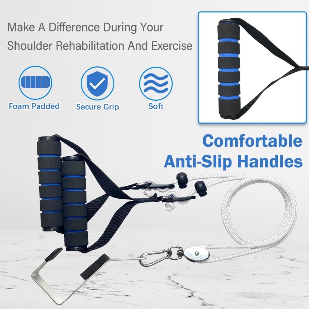 Shoulder Pulley for Physical Therapy, Pulleys for Shoulder Rehab Over Door, Shoulder Pulley Over The Door Physical Therapy, Door Pulleys For Physical Therapy, Arm Pulley, Over The Door Pulleys - White