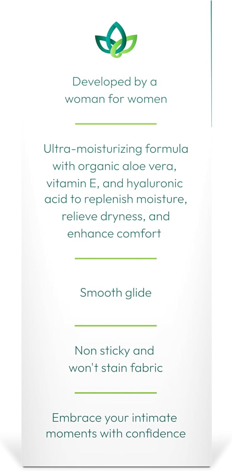 pH-D Feminine Health Femme Glide Personal Lubricant | Water-Based Hydrating Formula Including Organic Aloe Vera, Vitamin E & Hyaluronic Acid, 2oz