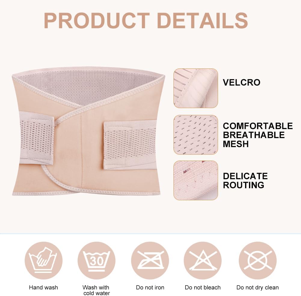 ACWOO Postpartum Girdle, Postpartum Abdominal Belt, Postpartum Recovery Belt with Double Adjustment Straps, Lumbar Girdle for Women, Waist Shaper, Tummy Sweat Wrap, Beige