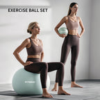 Exercise Balls Set 22-30 Inch & 9 Inch, Small Pilates Ball with Pump, Pregnancy Ball for Women, Yoga Balls for Exercise, Small Exercise Ball for Between Knees, Stability, Physio