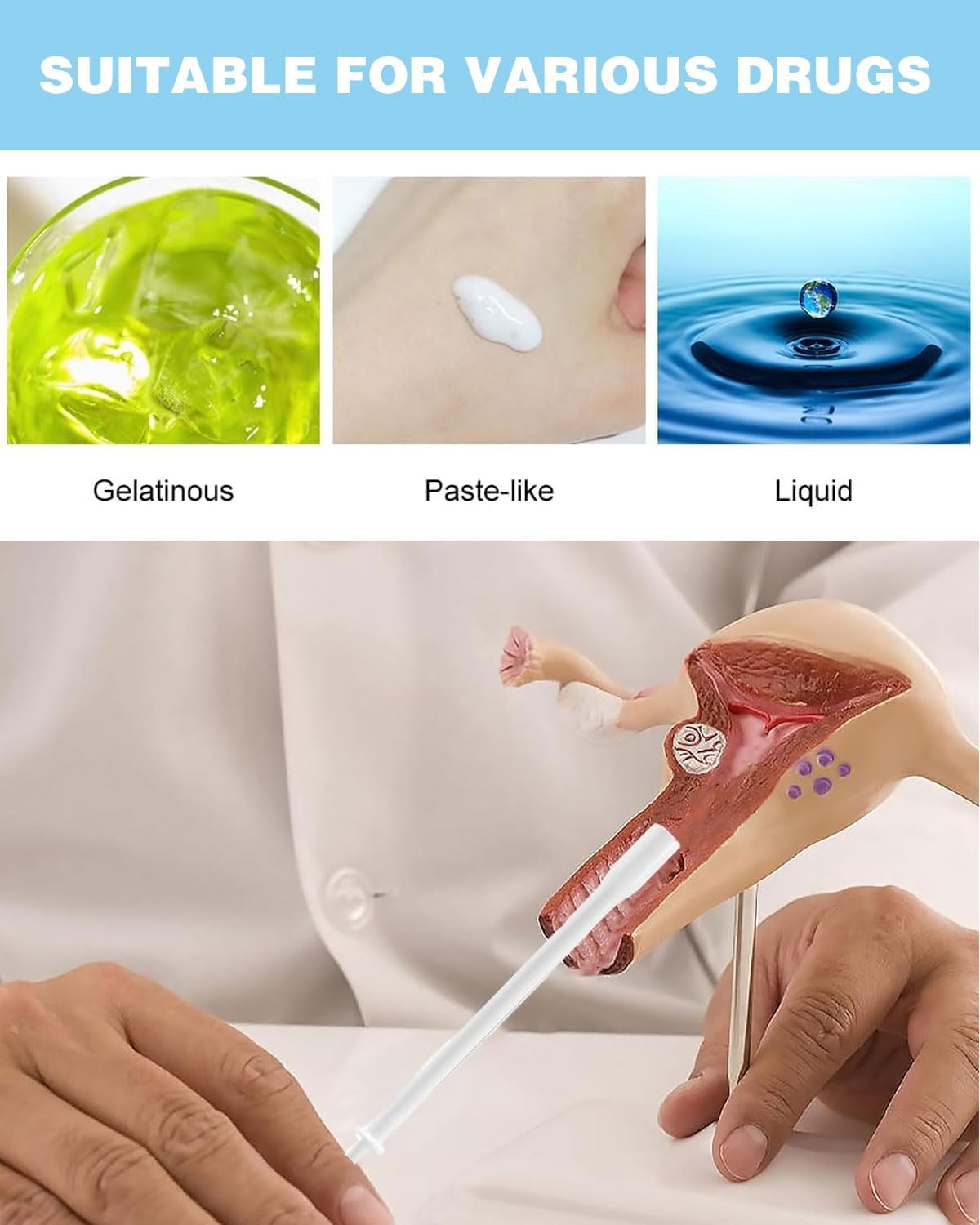 12 PCS Vaginal Cream Applicators,Disposable Lubricant Applicator Injector Personal Lubricant Applicators Disposable Lubricant Applicator,For Most Suppositories
