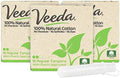 Veeda 100% Natural Cotton Tampons - Regular Absorbency with Leak Proof Protection - Compact BPA-Free Applicator - Unscented & Free from Chlorine, Toxin - 96 Count