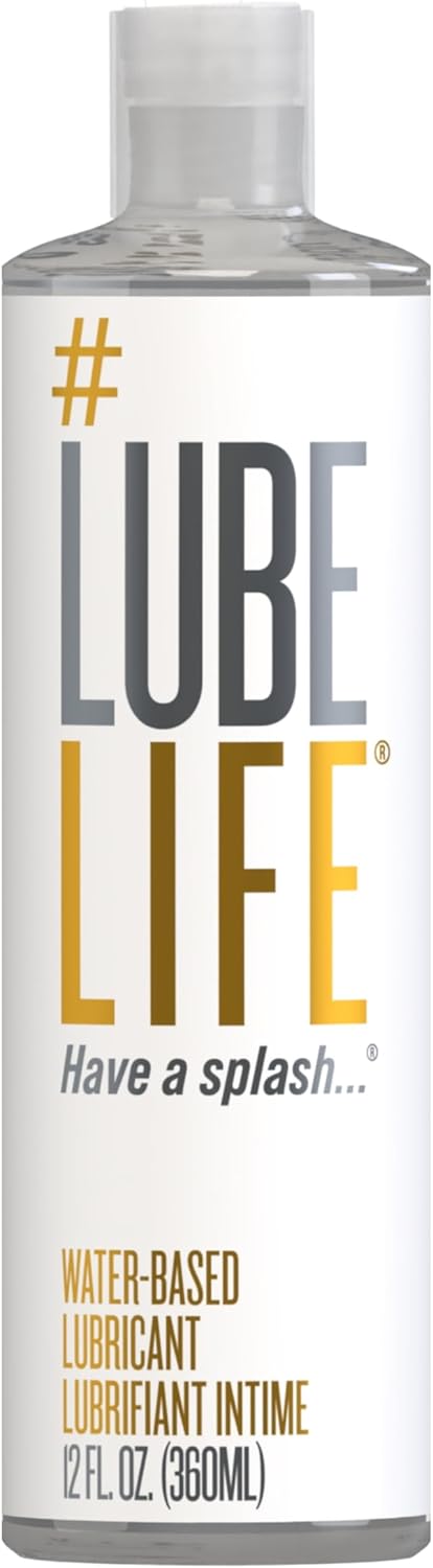 LubeLife Water-Based Lube – Personal Lubricant for Men, Women & Couples, Travel Size, Non-Staining, Easy Clean-Up, Toy-Safe, 12 Fl Oz