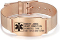 Custom Medical Bracelet for Women Men - Personalized Engraved Stainless Steel Waterproof Emergency Alert Medical ID Bracelet Allergy Wristband