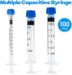 30 Pack 2.5mL Luer Lock Syringes without Needle - Sterile & Individually Wrapped, 2.5cc Syringe with Cap, Industrial & Lab Use