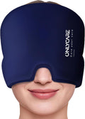 ONLYCARE Migraine Relief Cap, Headache Relief Cold Cap with Odorless Gel | Cooling Hat Head Wrap Soothing Face Ice Pack Mask Products for Tension Stress Hangover & Puffy Eyes, Relaxing Gifts for Women