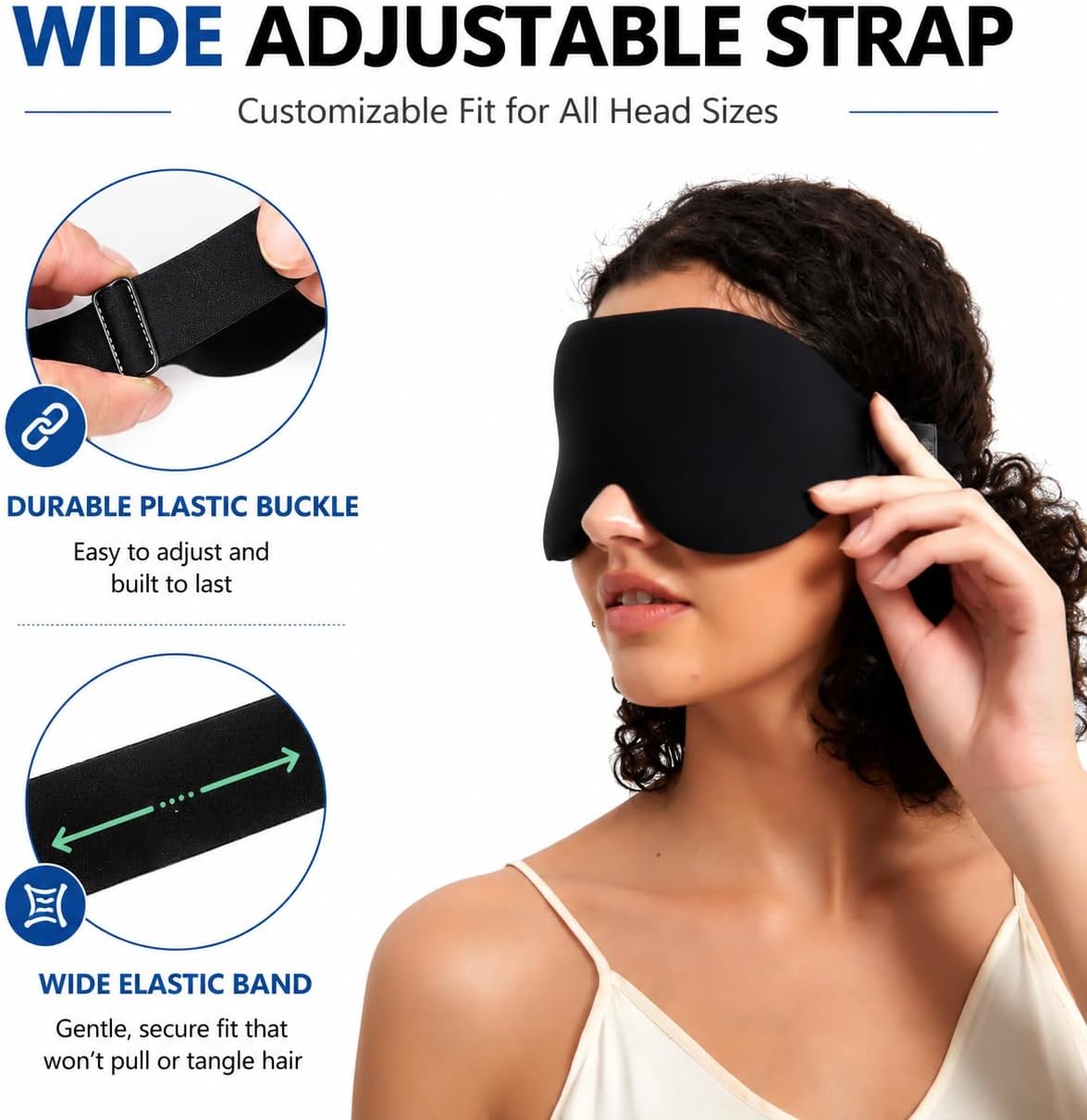 ALASKA BEAR Sleep Mask Memory Foam Contoured Eye Cups for Women and Men, Soft 3D Blackout Eye Mask for Sleeping No Pressure on Eyelids and Eyelashes Protection, Earplugs Set, Black