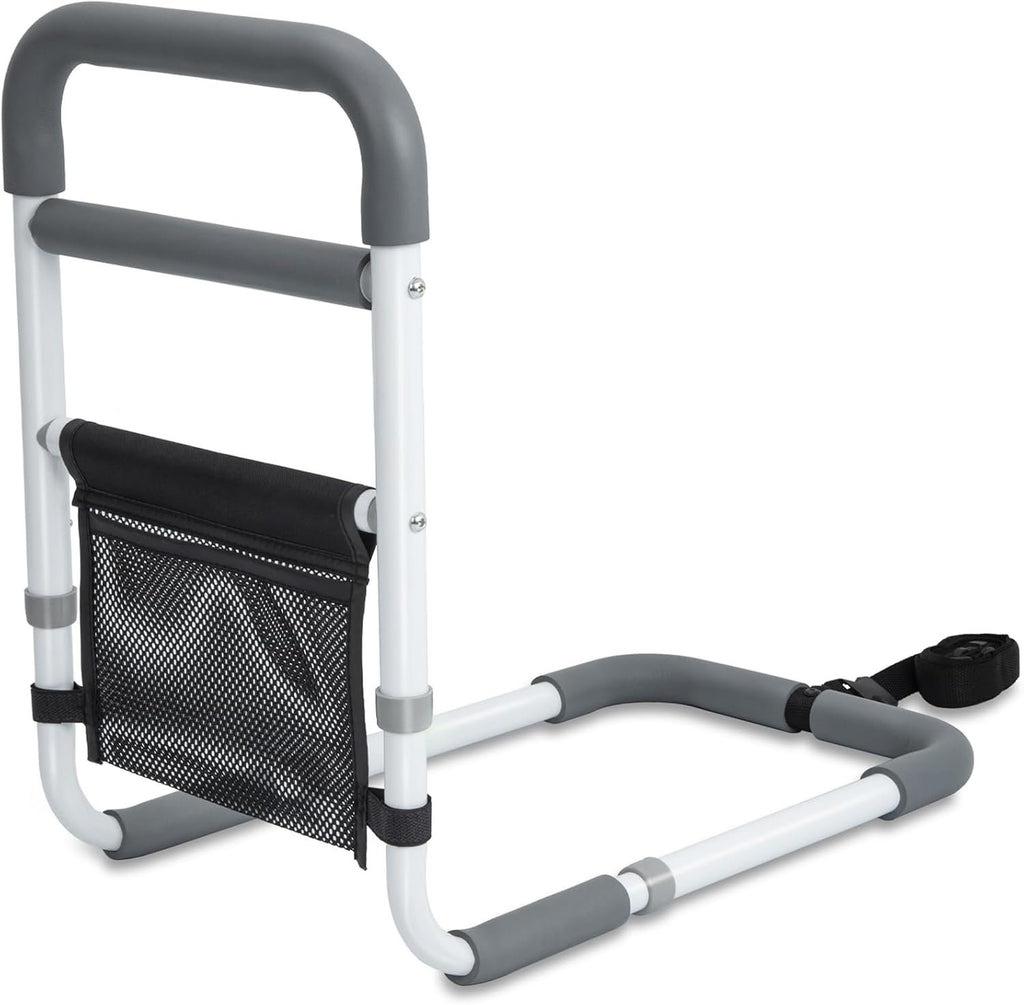 Bed Rails for Elderly Adults Safety, 350LBS Heavy Duty Grab Bar | Bed Assist Rail for Seniors, Non-Slip Bedside Handle, Fall Prevention Cane with Storage Pocket, Fits King/Queen/Full/Twin Bed