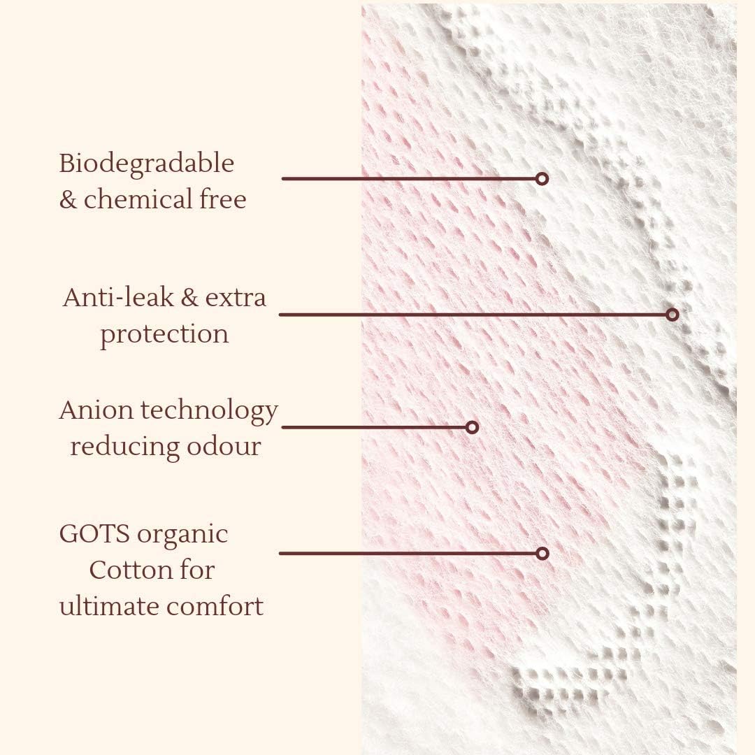 Sanitary Pads Organic Overnight 10 pads