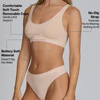 STEP ONE Smoothfit Bra. 3 Pack. Ultra-Soft Women's Everyday Bra, Lifts & Supports and Feels Invisible on, Breathable Bamboo Moisture Wicking with Removable Cups