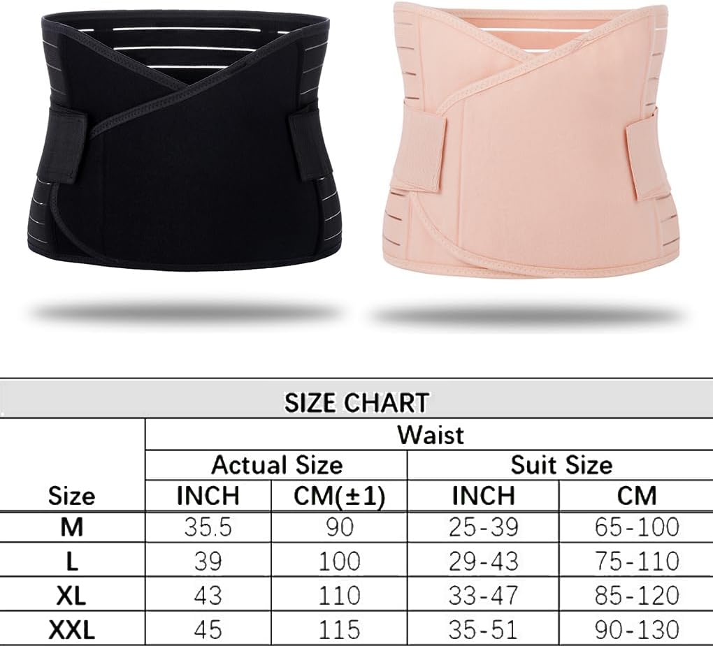 Vivva Belly Band Recovery Support Belt Wrap- Post Partum Girdles Tummy Bandit Binder - Postnatal Abdomen Pelvic Compression Corset Binding Body Shaper Shapewear