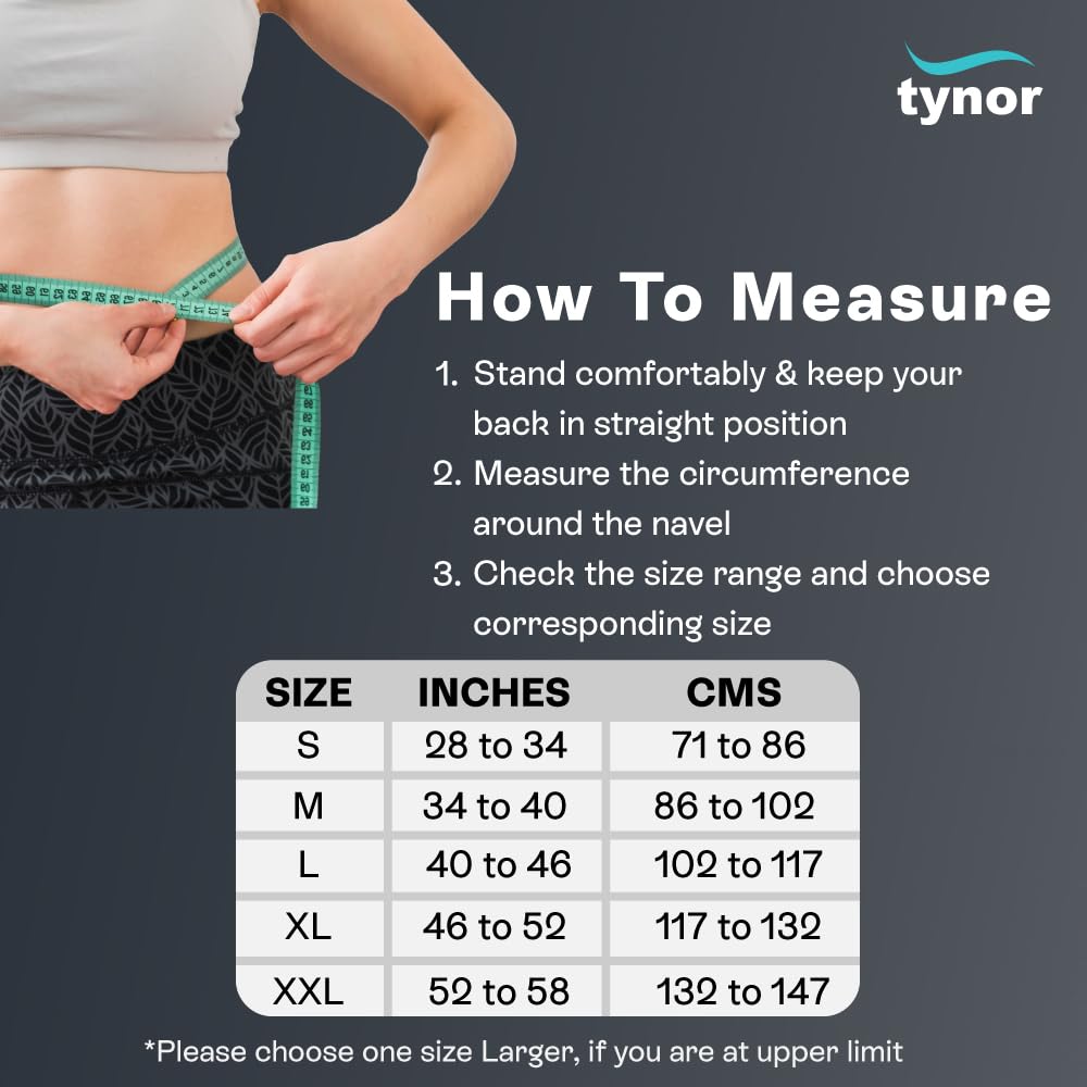 TYNOR Abdominal Belt, Grey, Large, 1 Unit