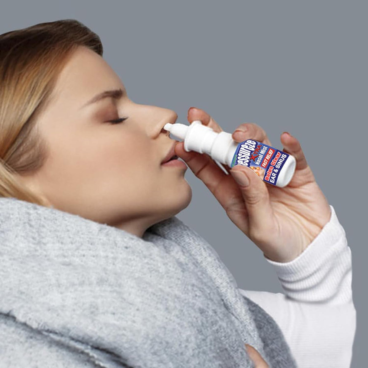 Pressureze Xtra - Natural- Preservative Free - Sterile Nasal Spray - for Severe Sinus Congestion Relief - Opens Blocked Ear Canals, Snoring - 245 Sprays, 34 ml (Pack of 1)
