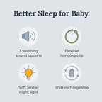 Yogasleep Hushh Portable White Noise Sound Machine for Baby, 3 Soothing Natural Sounds with Volume Control, Compact Size, Noise Canceling for Sleep Aid, Office Privacy, & Meditation, Registry Gift