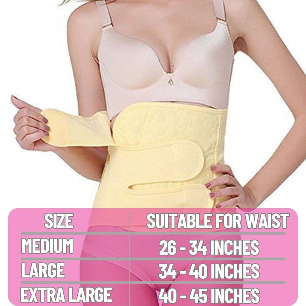 JERN Abdominal Surgical Binder Wrap for Stomach Post Surgery Compression C section Postpartum Support Recovery after Hysterectomy Belly Band (Yellow, Extra Large)