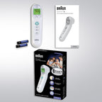 Braun No Touch 3-in-1 Thermometer for Adults, Kids, Babies | Measure Forehead, Liquid, Food Temps, Adult & Baby Thermometer, Professional Accuracy, Color Coded Fever Guidance