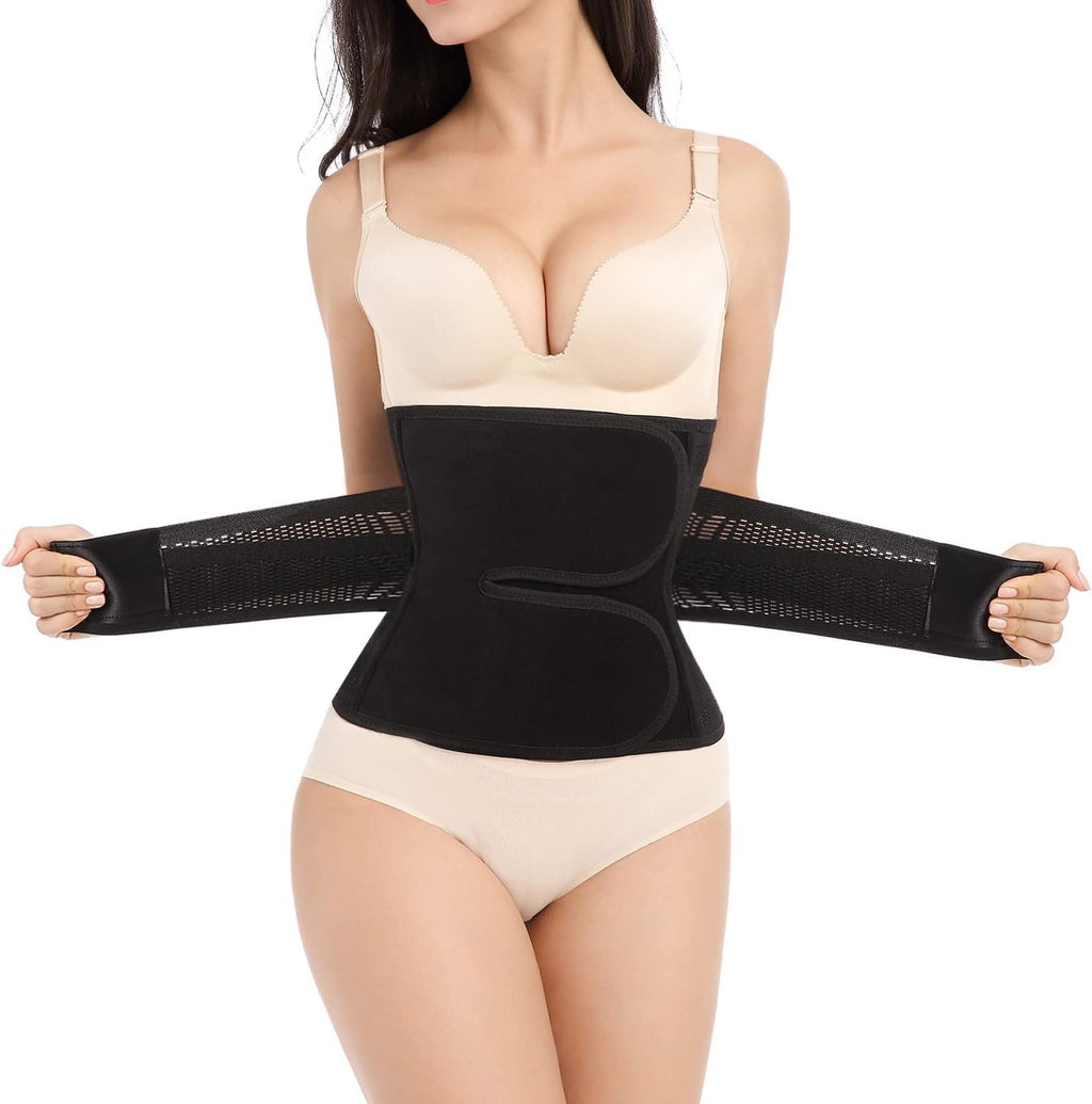 Trendyline Postpartum Belly Band Wrap: Abdominal Binder for Post Surgery | Back Support with Adjust Belly Compression Help Improve Posture & Relieve Back Pain Post C-Section While Getting Up & Feeding