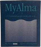 MyAlma 100% Organic Cotton Night Pads – Ultra Thin with Wings, Maximum Absorption – Without Perfumes or Endocrine Disruptors, Hypoallergenic for Sensitive Skin – Pack of 9