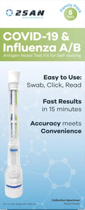 2San COVID-19 & Flu A/B Pen Test – Results in 15 Minutes – 5-Pack (5 Test) – Rapid Antigen Home Test – Clinically Accurate – Easy, Non-Intrusive Nasal Swab – Detects Flu & COVID