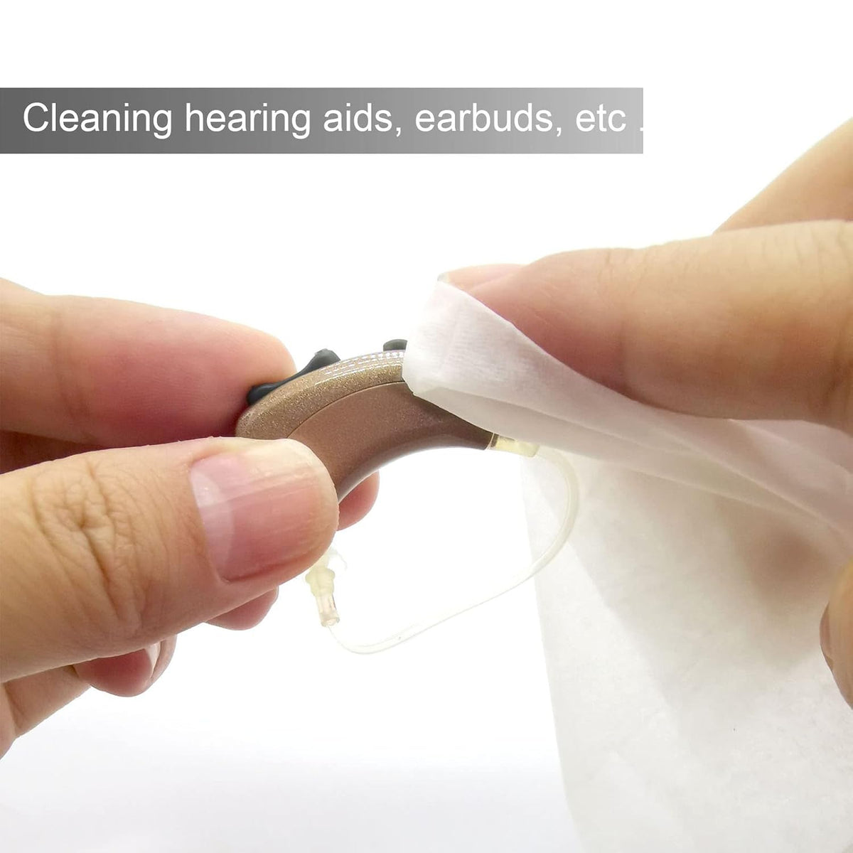 120 Count Hearing Aid Wipes Individually Packaged Cleaning Towelette with Cleaning Tools for Hearing Amplifier