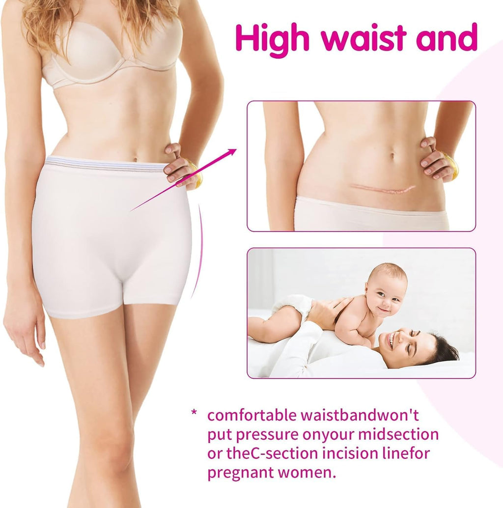 Knit Mesh Disposable Underwear for Postpartum, 10 Pack Mesh Underwear Postpartum Hospital Provide Washable Breathable Panties Undies for Delivery, Surgical,Traveling (XXL)