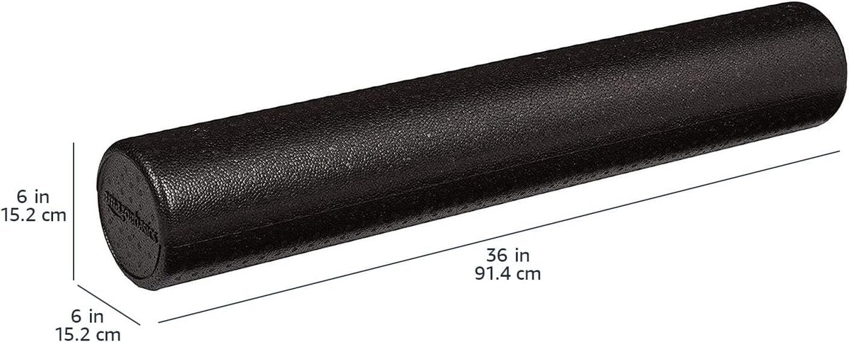 Amazon Basics High-Density Foam Roller for Exercise, Stretching and Muscle Recovery, 36 Inches, Black