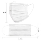 White Disposable Face Masks 100 Pcs White Face Mask 3 Ply Protection Masks