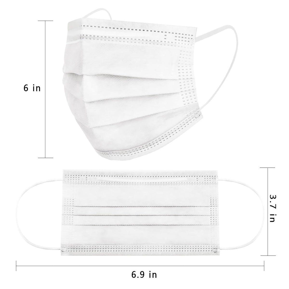 White Disposable Face Masks 100 Pcs White Face Mask 3 Ply Protection Masks