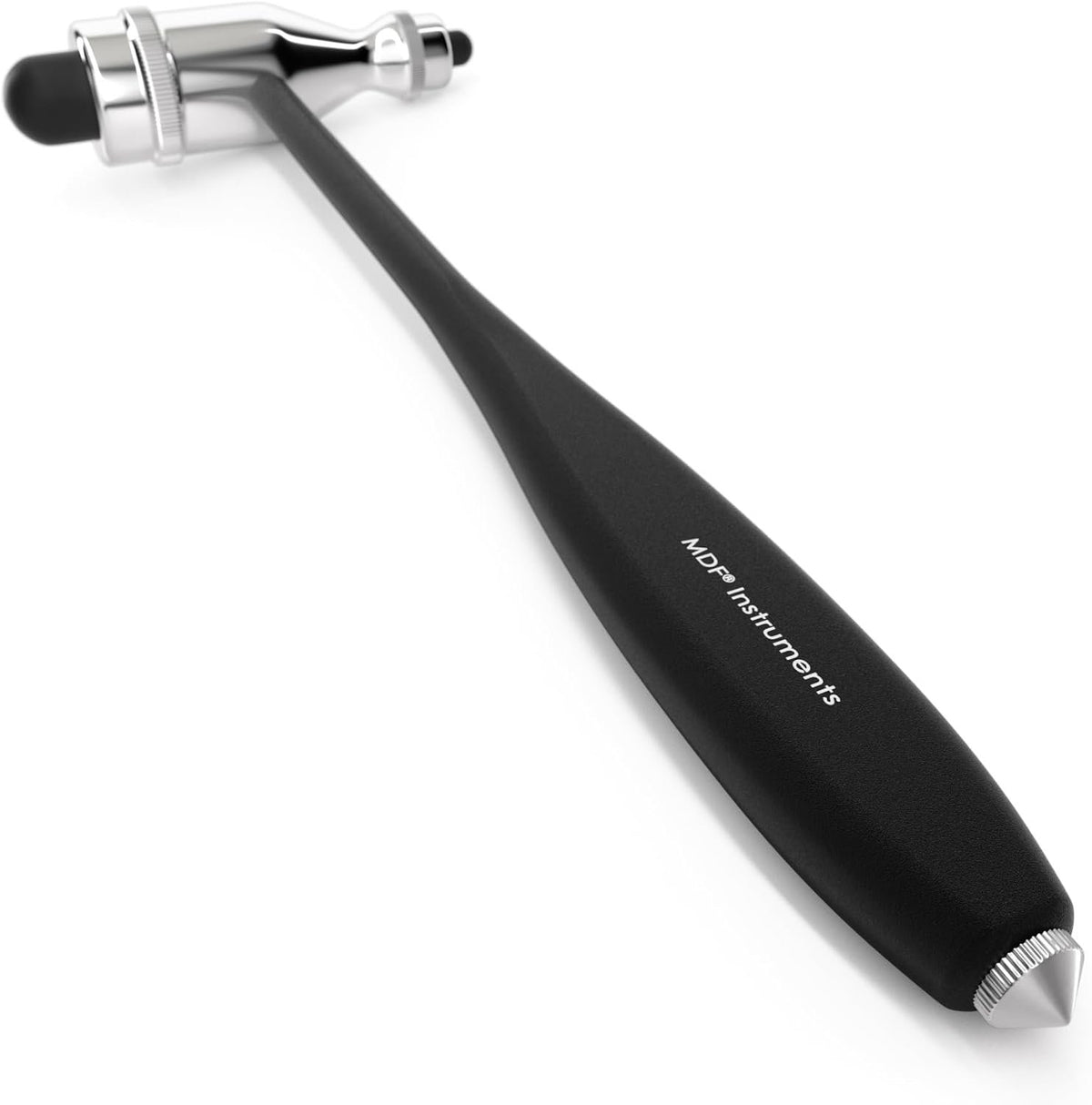 MDF Instruments, Tromner Neurological Reflex Hammer with Built-in Brush for Cutaneous and Superficial Responses - Light - HDP Handle - Durable, Professional-Grade - Black (MDF555P-11)