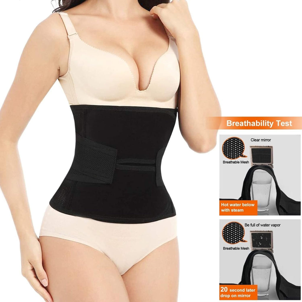 Trendyline Postpartum Belly Band Wrap: Abdominal Binder for Post Surgery | Back Support with Adjust Belly Compression Help Improve Posture & Relieve Back Pain Post C-Section While Getting Up & Feeding