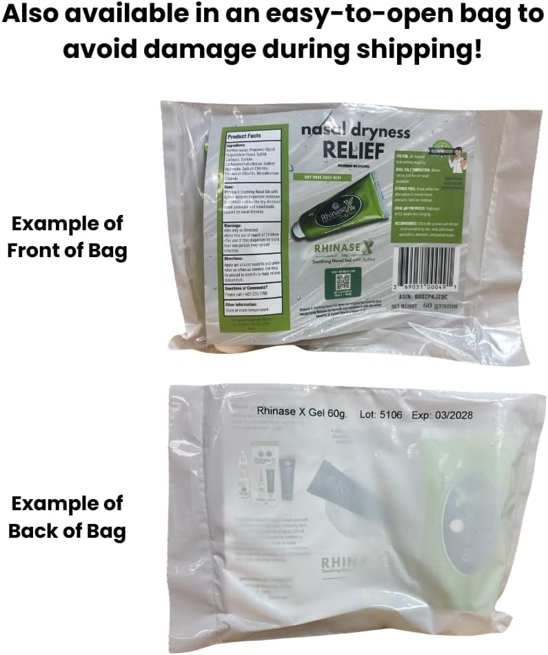Rhinase X Nasal Gel | Long Lasting Symptom Relief from Nasal Dryness from Low Humidity and Allergy| Great for Travel Dryness Caused by Dry Nose. 60g