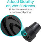 Vive Cane Tips (Set of 2) - Heavy Duty 3/4 inch Replacement Rubber Foot | Black Attachment Base Grip - Accessories for Walking and Standing Stick - Durable End for Women, Men, Seniors, Elderly