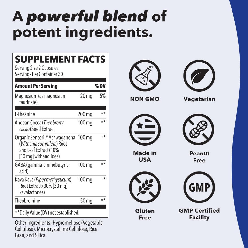 LifeSeasons Anxie-T - Stress Relief Supplement - Supports Mood & Mental Focus - Feel Calm and Relaxed - Eases Tension & Nervousness - Ashwagandha, Kava Kava, GABA & L-Theanine - 60 Capsules