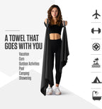 VENTURE 4TH Quick Dry Microfiber Towel for Camping & Gym - Black XL | Lightweight, absorbs 7x more than cotton, dries fast & resists odor. Packable Travel Towel with tear-resistant carry bag.