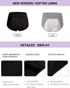 POKARLA Women's High Absorbency Period Cotton Underwear Heavy Flow Leakproof Panties(Regular&Plus Size)