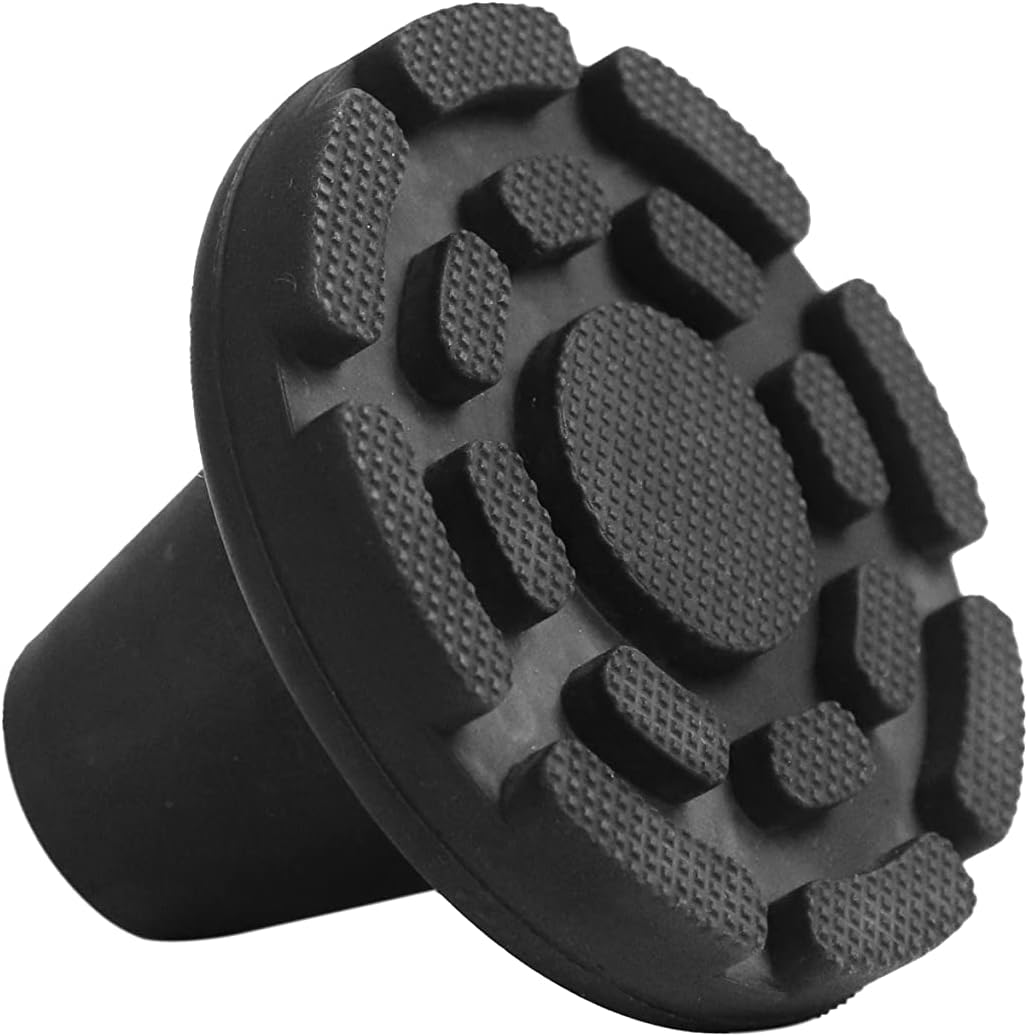 KMINA Crutch Tips 7/8 Inch (x2 Units), All Terrain Non-Slip Cane Tips, Heavy Duty Rubber Replacement, Wide Base Stability, Patented, Made in Europe