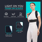 CUREWRAP Premium Posture Corrector Belt for Men & Women (Medium 34"-40") | Adjustable Back Support Brace for Spine, Shoulder, Neck & Upper Back Pain Relief | Breathable, Lightweight & Comfortable Design