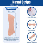 100Pcs Nasal Strips for Snoring, Extra Strength Nose Strips Breathing, Nose Tape for Sports and Sleep, Anti Snoring Strips Help Stop Snoring and Nasal Congestion Relief