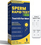 Sperm Test Kit for Men, 2-in-1 Sperm Check Fertility Screening with At-Home Semen Analysis, Accurate Semen Concentration Result in Minutes for Fertility Planning, Easy to Use