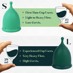SHORDY Menstrual Cup Beginners Kit, Menstrual Cup PH Balanced Gel Cleaner Wash, Collapsible Sterilizer Cup and Silicone Period Cups (Small & Large), An Alternative to Tampons, Pads and Disc for Women