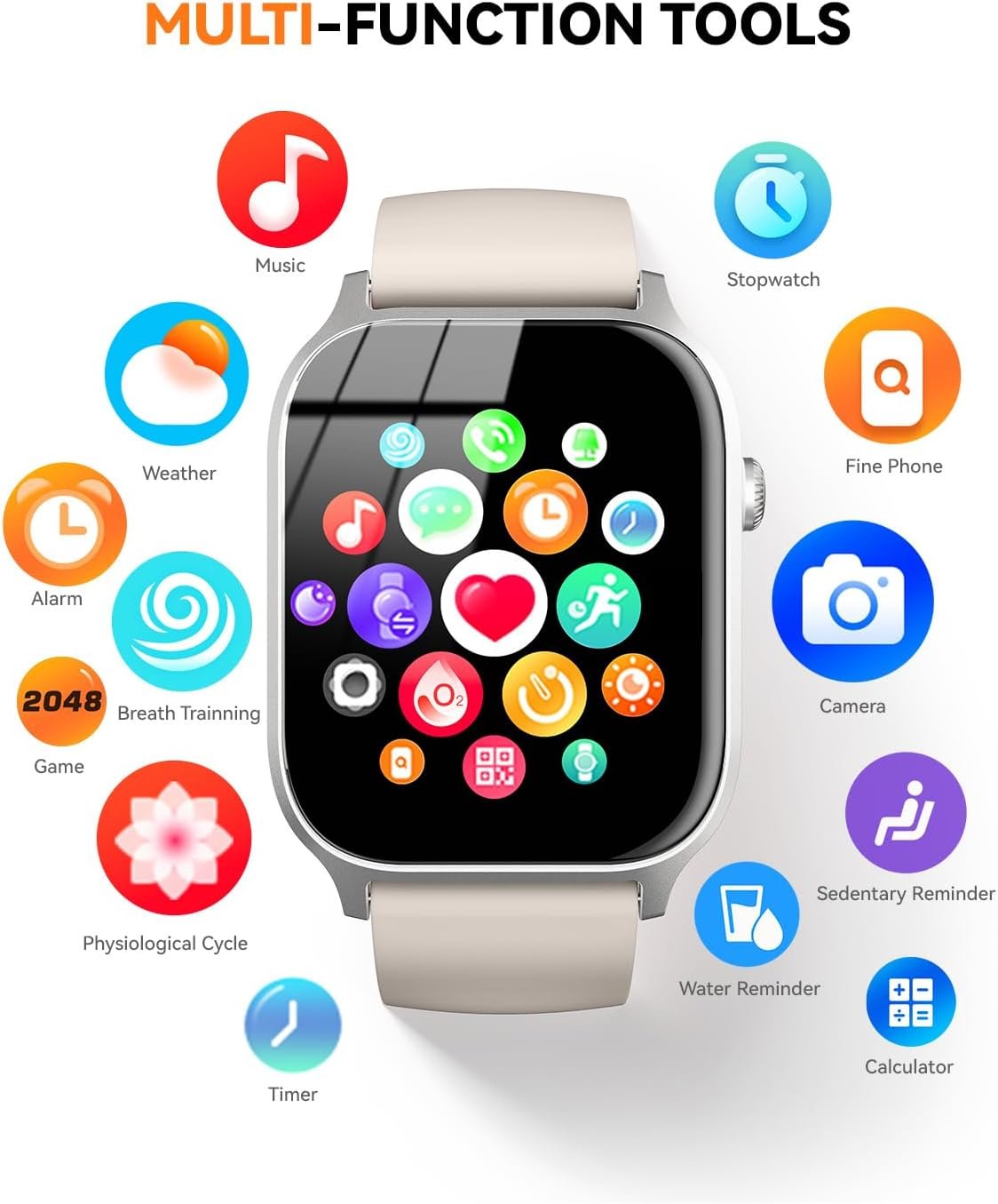 Smart Watches for Women Men, Fitness Tracker Watch with 110 Sports Modes, Step Counter/Sleep Monitor/Pedometer, IP68 Waterproof, Bluetooth Call & Music Control Smartwatch for iPhone/Android,Starlight