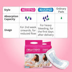 Newmom Disposable Maternity pads - Maxi, Pack of 5 * 3 | For Heavy Bleeding Post Delivery | Super Absorbent and Leak Proof | Soft and Non-irritating | For Extra Heavy Flow and Urine Incontinence